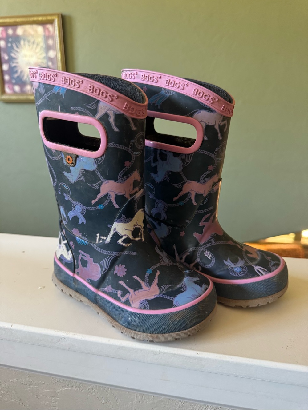 Kids Boots with Unicorn Pattern